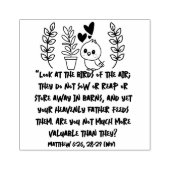 マタイ6:26 28-29ハウスプラントバード勇気付けられる ラバースタンプ (インプリント)