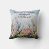 マタイ6:28水彩ユリ クッション (裏面)