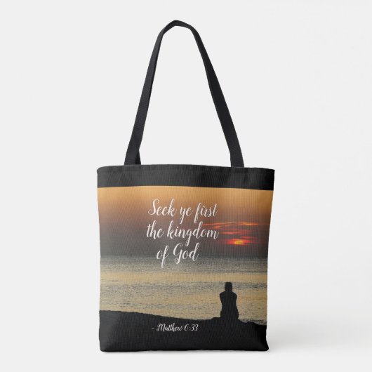 マタイ6:33まず神の国を求めなさい トートバッグ (裏面)