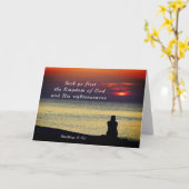 マタイ6:33最初の神の国を求める海 カード (黄色い花)