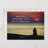 マタイ6:33最初の神の国を求める海 ポストカード (正面/裏面)