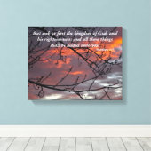 マタイ6:33聖書の詩のキャンバス キャンバスプリント (インサイチュ (ウッドフロア))