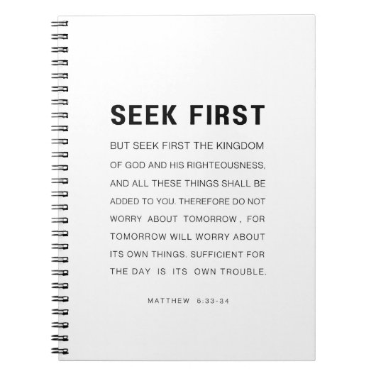 マタイ6:33-34まず神の国を求めなさい ノートブック (正面)
