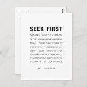 マタイ6:33-34まず神の国を求めなさい ポストカード (正面/裏面)