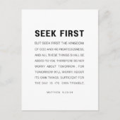 マタイ6:33-34まず神の国を求めなさい ポストカード (正面)