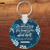 マタイ6:34聖書の節 キーホルダー (正面)