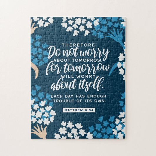 マタイ6:34聖書の節 ジグソーパズル (縦)