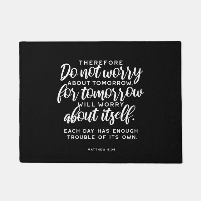 マタイ6:34聖書の節 ドアマット (正面)