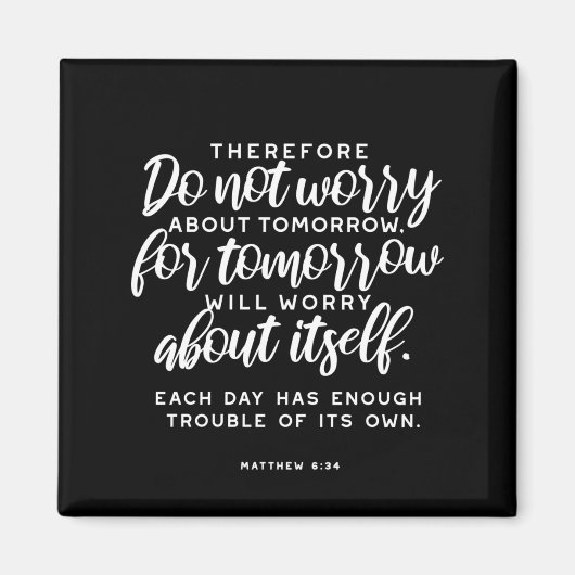 マタイ6:34聖書の節 マグネット (正面)