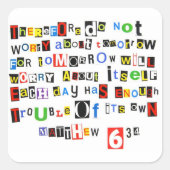 マタイ6:34 スクエアシール (正面)