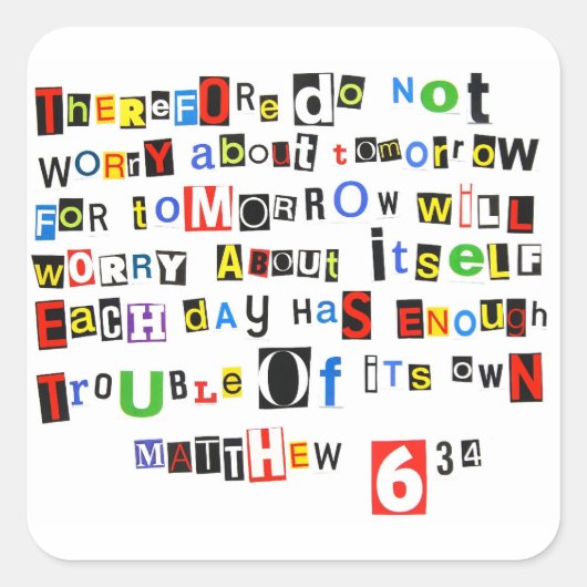 マタイ6:34 スクエアシール (正面)
