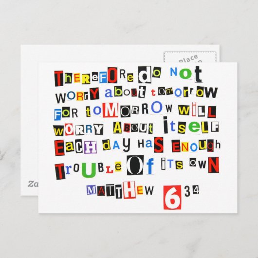 マタイ6:34 ポストカード (正面/裏面)