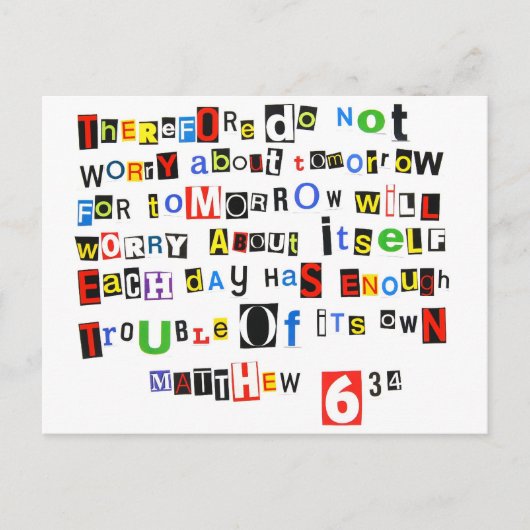 マタイ6:34 ポストカード (正面)