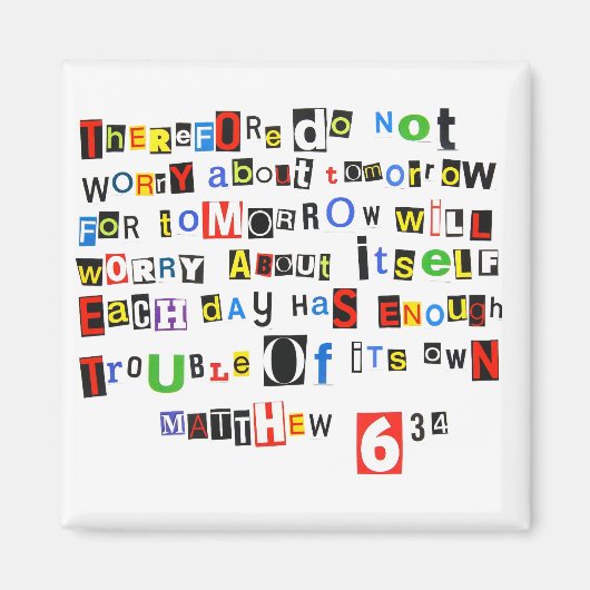 マタイ6:34 マグネット (正面)
