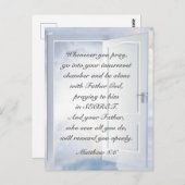 マタイ6:6あなた方がキリスト教祈の聖書の節を読むとき ポストカード (正面/裏面)