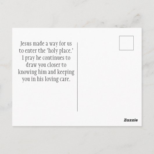 マタイ6:6あなた方がキリスト教祈の聖書の節を読むとき ポストカード (裏面)