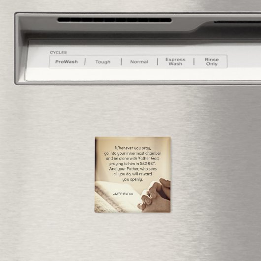 マタイ6:6あなた方がキリスト教祈の聖書の節を読むとき マグネット (インサイチュ (食洗機))