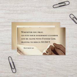 マタイ6:6あなた方がキリスト教祈の聖書の節を読むとき 名刺