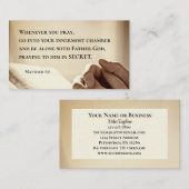 マタイ6:6あなた方がキリスト教祈の聖書の節を読むとき 名刺 (正面/裏面)