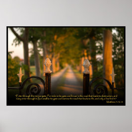 マタイ7:13-14キリスト教聖書聖句ポスター ポスター