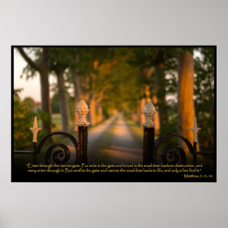 マタイ7:13-14キリスト教聖書聖句ポスター ポスター