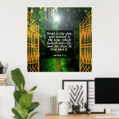 マタイ7:14 ポスター (ホームオフィス)