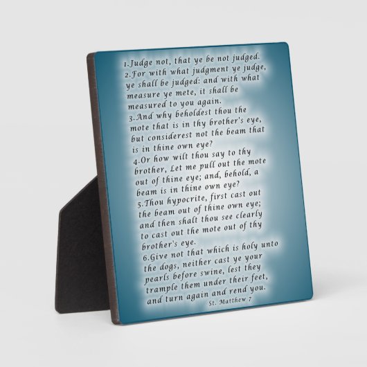 マタイ7:1-6 フォトプラーク (正面)