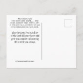 マタイ7:24-25聖書の岩の上に彼の家を建てた ポストカード (裏面)