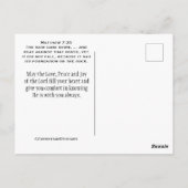 マタイ7:24-25聖書の岩の上に彼の家を建てた ポストカード (裏面)