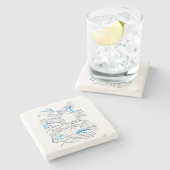 マタイ7 24 27ロックバイブル聖句の上の家 ストーンコースター (横)