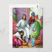 マタイ7:36-50イエスは女の罪を赦す ポストカード (正面/裏面)