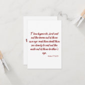 マタイ7:5 KJVバイブル聖句フラットグリーティングカード カード (正面/裏面インサイチュ)