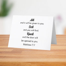 マタイ7:7ノッ頼ク聖句を求める サンキューカード