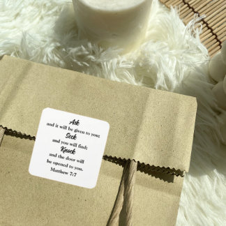 マタイ7:7ノッ頼ク聖句を求める スクエアシール