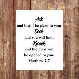 マタイ7:7ノッ頼ク聖句を求める ポスター