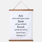 マタイ7:7ノッ頼ク聖句を求める 吊り下げ型タペストリー (正面)