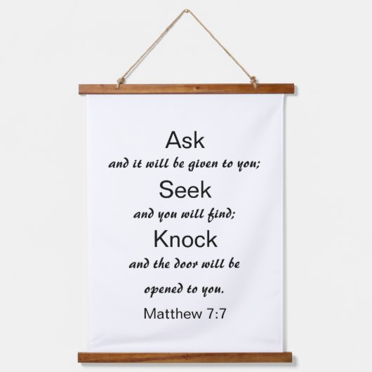 マタイ7:7ノッ頼ク聖句を求める 吊り下げ型タペストリー (正面)