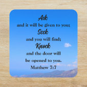 マタイ7:7ブルースカイ聖書の聖句 スクエアシール