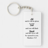 マタイ7:7ミニマルな聖句 キーホルダー (正面)