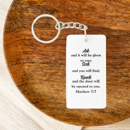 マタイ7:7ミニマルな聖句 キーホルダー
