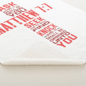 マタイ7:7聖書の十字架シェルパ毛布 シェルパブランケット (3/4)