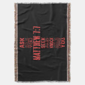 マタイ7:7聖書の十字架 スローブランケット (正面縦)