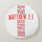 マタイ7:7聖書の十字架 ラウンドクッション (裏面)