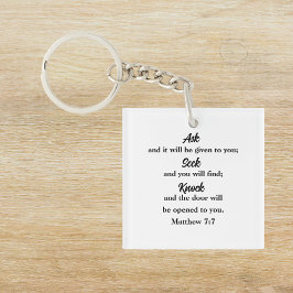 マタイ7:7聖書の聖句クリスチャン キーホルダー