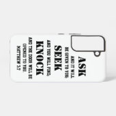 マタイ7:7聖書の聖句ノッはっきりしたクを求め頼る SAMSUNG GALAXYケース (裏面横)