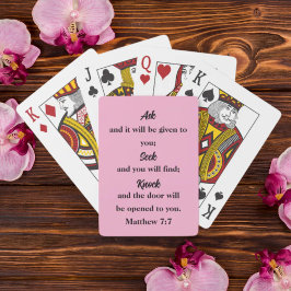 マタイ7:7聖書の聖句ノッ頼ク・ピンク トランプ