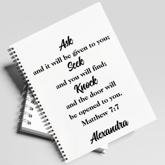 マタイ7:7聖書の聖句名前をカスタムする祈りの言葉ジャーナル ノートブック