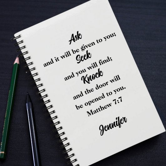 マタイ7:7聖書の聖句名前をカスタムするSketchbook ノートブック