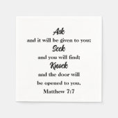 マタイ7:7聖書の聖句教会 スタンダードカクテルナプキン (正面)