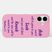 マタイ7:7 頼For It Bible Verse Pink And Purple Case-Mate iPhoneケース (裏面 (横))